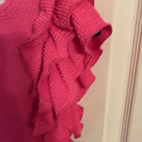 NWOT Ruffled Sleeve Top Size Small unknown brand color pink - Picture 5 of 7